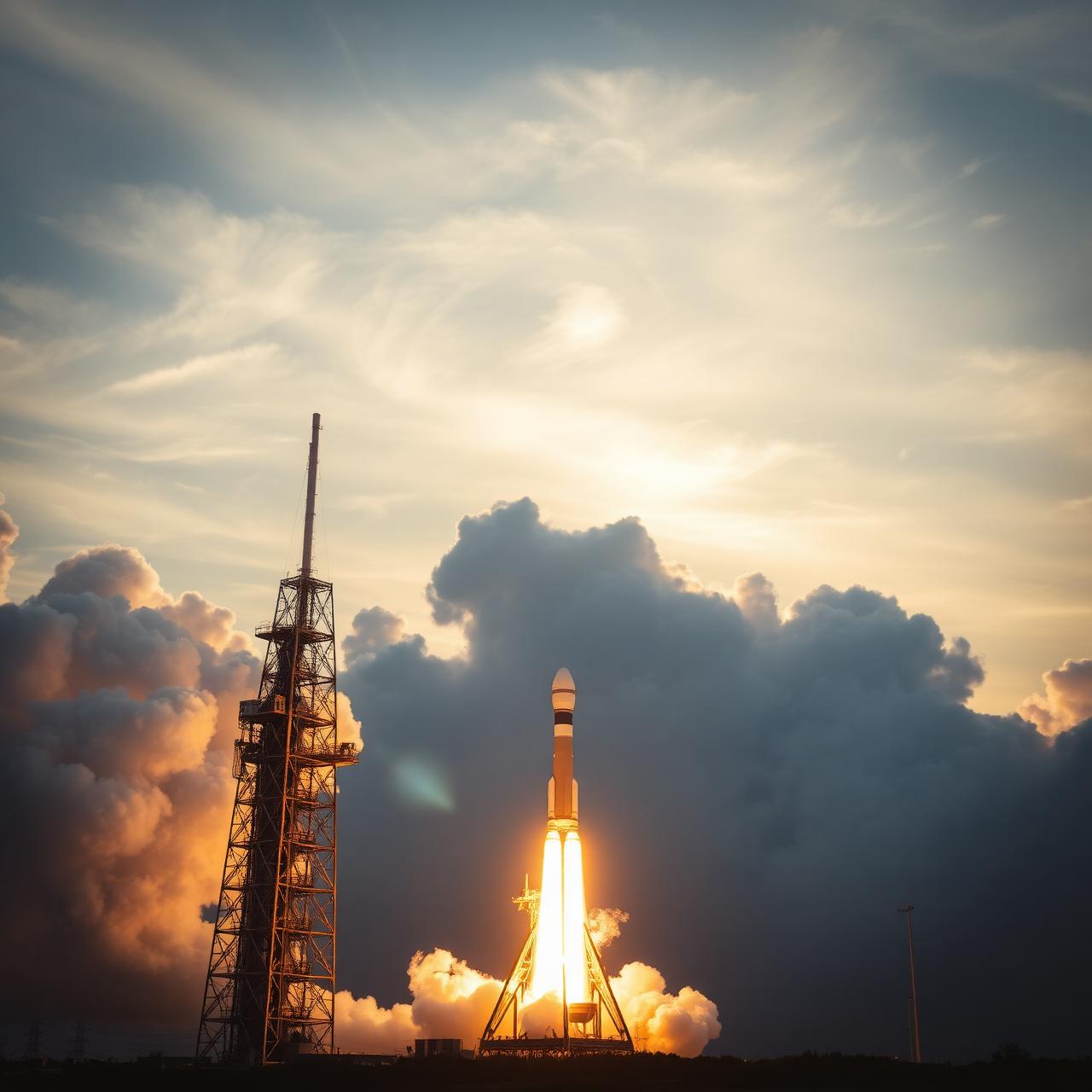 Rocket launching into a golden sky — symbolic of Kingdom Launch Pad